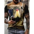 thumbnail image 2 of Men's Rooster Theme Print T-Shirt| Big Size 3D Letter Design| Machine Washable Polyester| Summer Outdoor Outfit, PLUS SIZE, 2 of 6