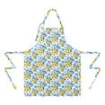 thumbnail image 2 of Yellow Lemon Fruit Patterns Blue White Apron-Garden Aprons for Women with Pockets-Cotton Linen Waterproof Kitchen Cooking Gardening Aprons Adjustable for Kitchen,Cooking,BBQ and Salon 33x27 Inch, 2 of 2