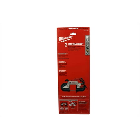 

Milwaukee 10 TPI Standard Deep Cut Portable Band Saw Blade 48-39-0501 - Three Pack