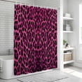 thumbnail image 6 of Pink Leopard Print Shower Curtain, Waterproof Shower Curtains for Bathroom, Retro Chic Abstract Animals Texture Washable Fabric Bathtub Curtain Set Bath Decor with 12 Hooks Extra Long 72"x96", 6 of 8
