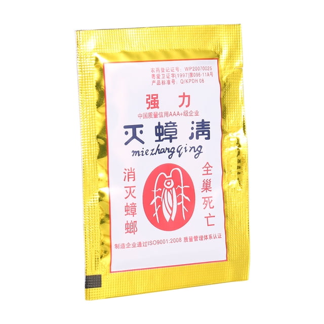 cockroach killing bait cockroach killing insecticide 10bags/set roach cockroach pest powder killing bait insecticide anggrek no Bolsa frontal metalizada dorada con etiqueta blanca y roja y logo de cucaracha, vista centrada; paquete sellado de 3 g visible, producto color blanco según especificación y texto en chino legible. Uso en cocina o jardín, set de 10 bolsas; mantener fuera del alcance de niños y de alimentos y utensilios. También suele usarse sobre tazas plásticas pequeñas o en tapas para mantener el polvo seco durante aplicación.