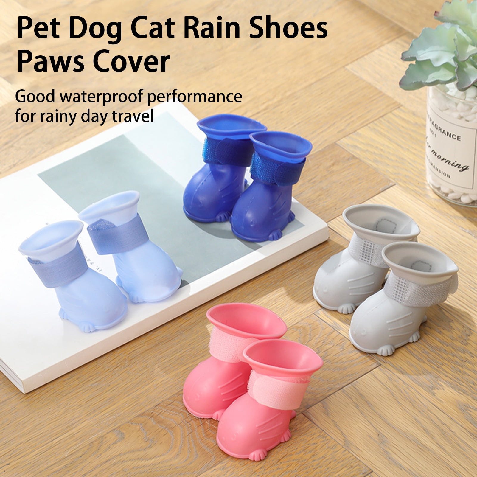 LA TALUS 4Pcs Pet Shoes Nonslip Wearresistant Pet Cat Dog Paw Nail