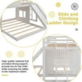thumbnail image 5 of Bellemave Twin Over Full House Bunk Bed with Slide, Wood L-Shaped Fort Loft Bunk Beds Frame with Ladder, Floor Playhouse Bed, No Need Spring Box (White), 5 of 8