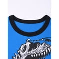 thumbnail image 4 of WIBACKER 3-12Y Big Boys Blue 2-Piece Dinosaur Pajamas 100% Cotton Sleepwear Sets, 4 of 13