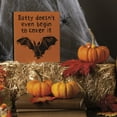 thumbnail image 3 of Batty Doesnt Even Cover It Bat Orange Halloween Chunky Tier Tray Wood Block Sign, 3 of 3