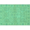 thumbnail image 1 of Ahgly Company Machine Washable Indoor Rectangle Oriental Turquoise Blue Traditional Area Rugs, 3' x 5', 1 of 4