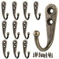 linyes 10x Vintage Coat Hooks Wall Mounted Cast Antique Hook Door Robe
