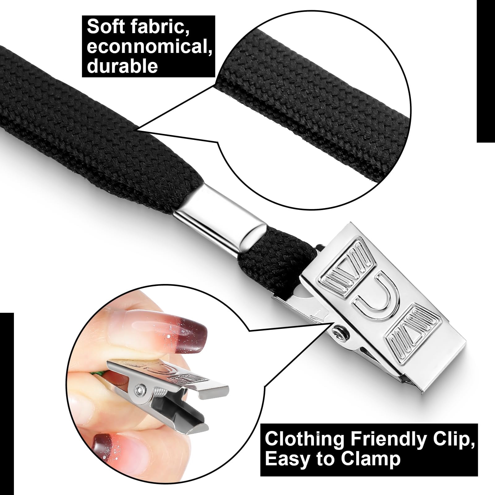 100 Sets Clear Name Tags With Lanyard  Lanyards For Id Badges Reusable Strap Holder Plastic Adults Business School Church Conference (black Blue)