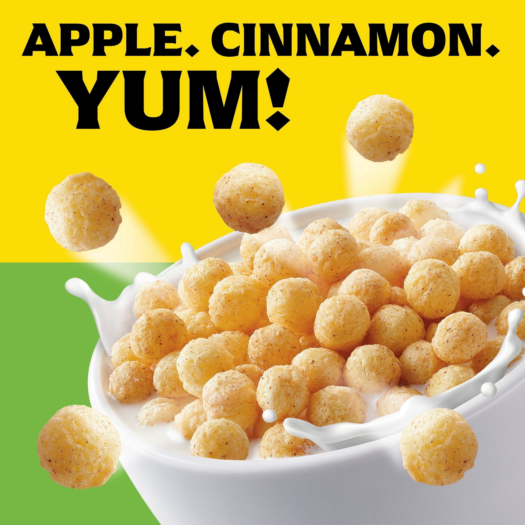 (3 pack) Mott's Apple Cinnamon Cereal, Made with Apple Puree, Whole Grain, Family Size, 20.8 oz