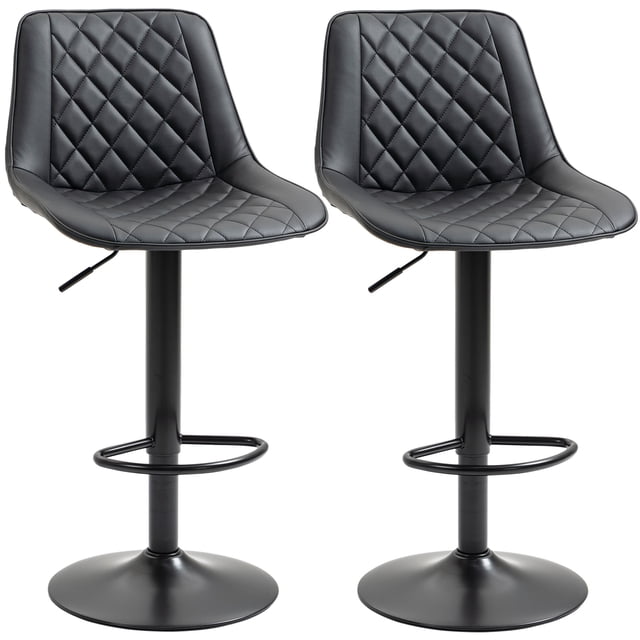 HOMCOM Bar Stools Set of 2, Adjustable Swivel Counter Height Barstools
