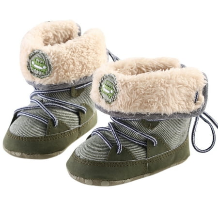 Baby Kid Boy High Top Snow Boot Winter Warm Booties Newborn Soft Sole Crib Shoes 0-18M