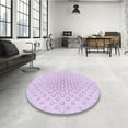 thumbnail image 3 of Ahgly Company Indoor Round Patterned Bright Lilac Purple Area Rugs, 4' Round, 3 of 6