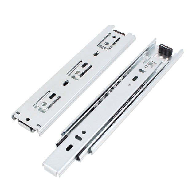 Uxcell 1 par de rieles deslizantes telescópicos de bolas de 3 secciones para cajones de muebles 20 cm 8"
