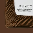 thumbnail image 6 of MR&HM Satin Bed Sheets, California King Size Sheets Set, 6 Pcs Silky Bedding Set, Brown, 6 of 6