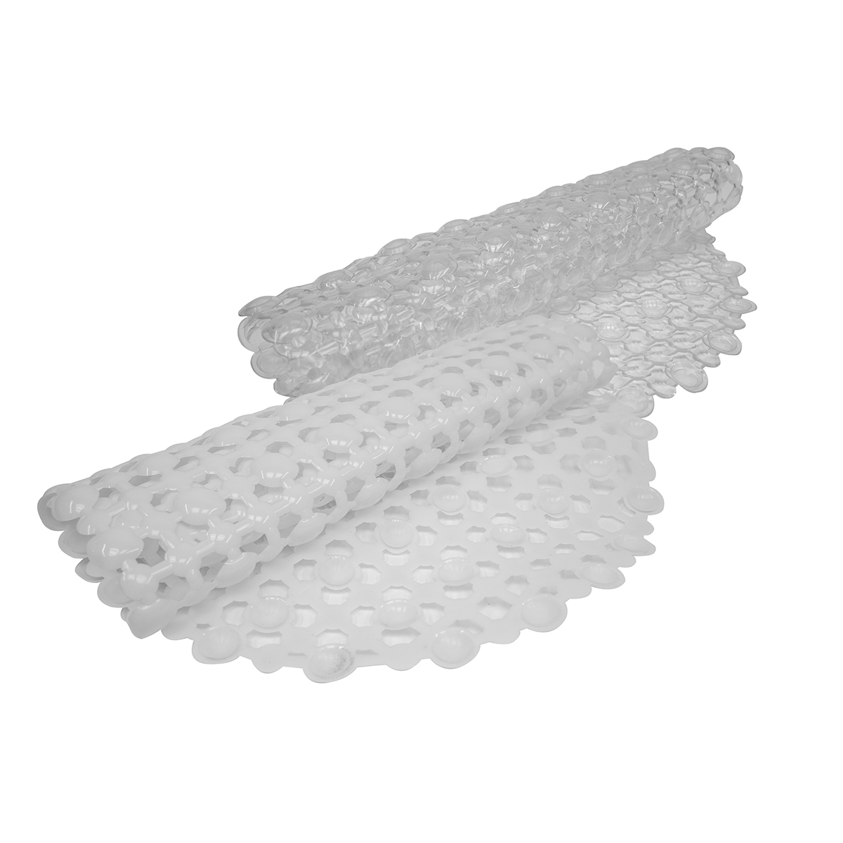 Clear AntiSlip Suction Cup Shower Bath Tub Floor 2pc Mat Set NonSlip Bathtub Bathroom