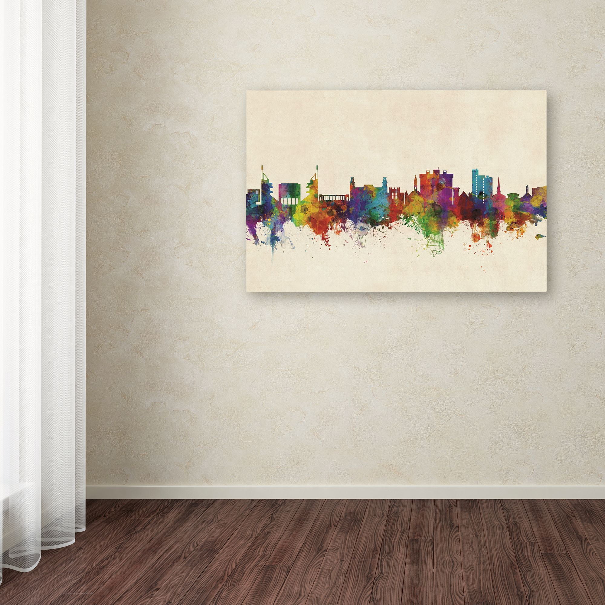 Trademark Fine Art 'Fayetteville Arkansas Skyline' Canvas Art by Michael Tompsett