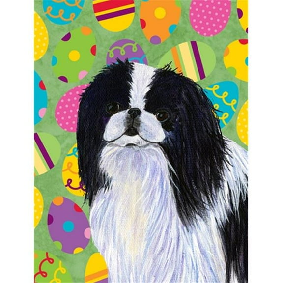 11 x 15 in. Japanese Chin Easter Eggtravaganza Garden Size Flag