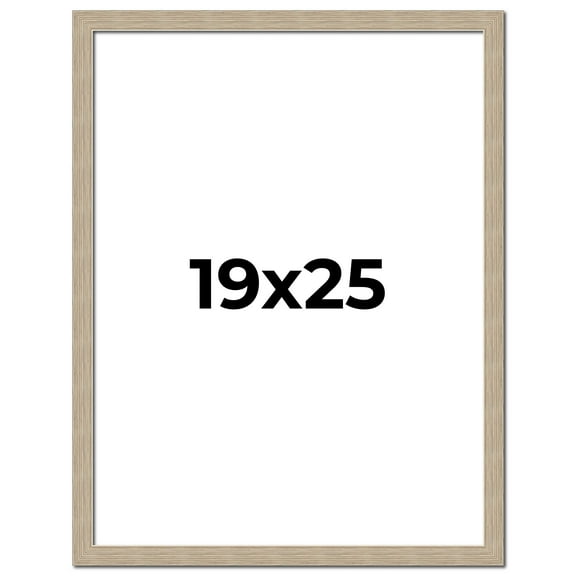 19x25 Frame Grey Solid Wood Picture Frame Width 1 Inches | Interior Frame Depth 0.5 Inches |