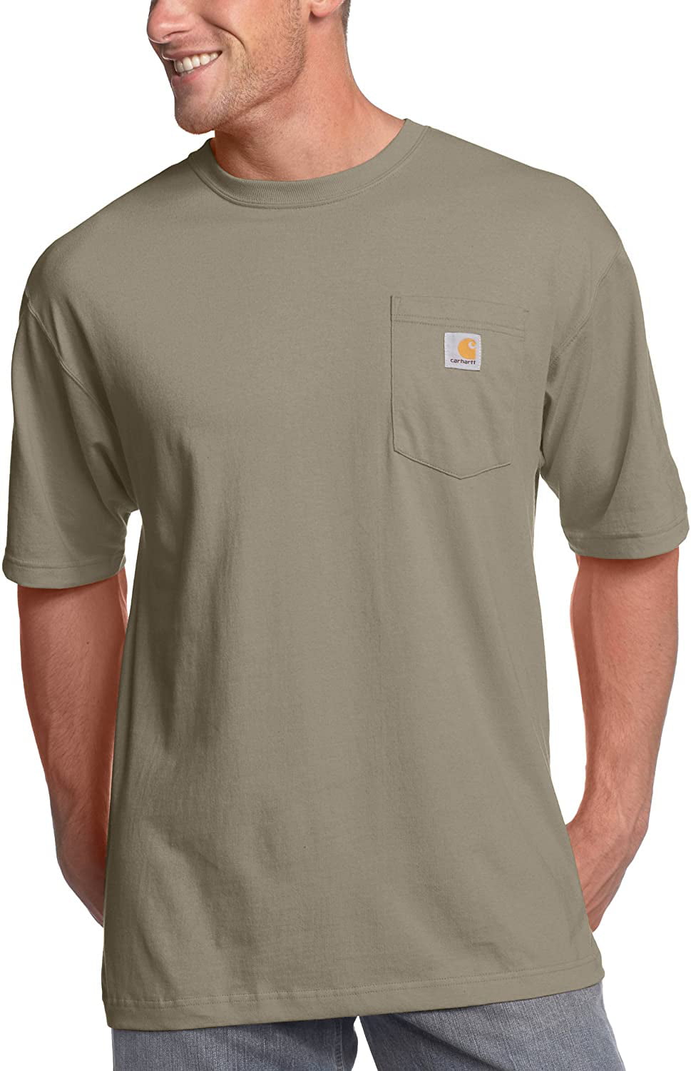 Carhartt Men's 'K87' Workwear Pocket Short-Sleeve T-Shirt, Desert ...