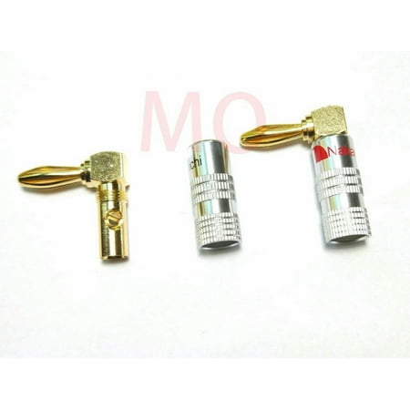 

FOR 100pcs 24K Gold Plated Right Angle Screw 4MM Banana Plug