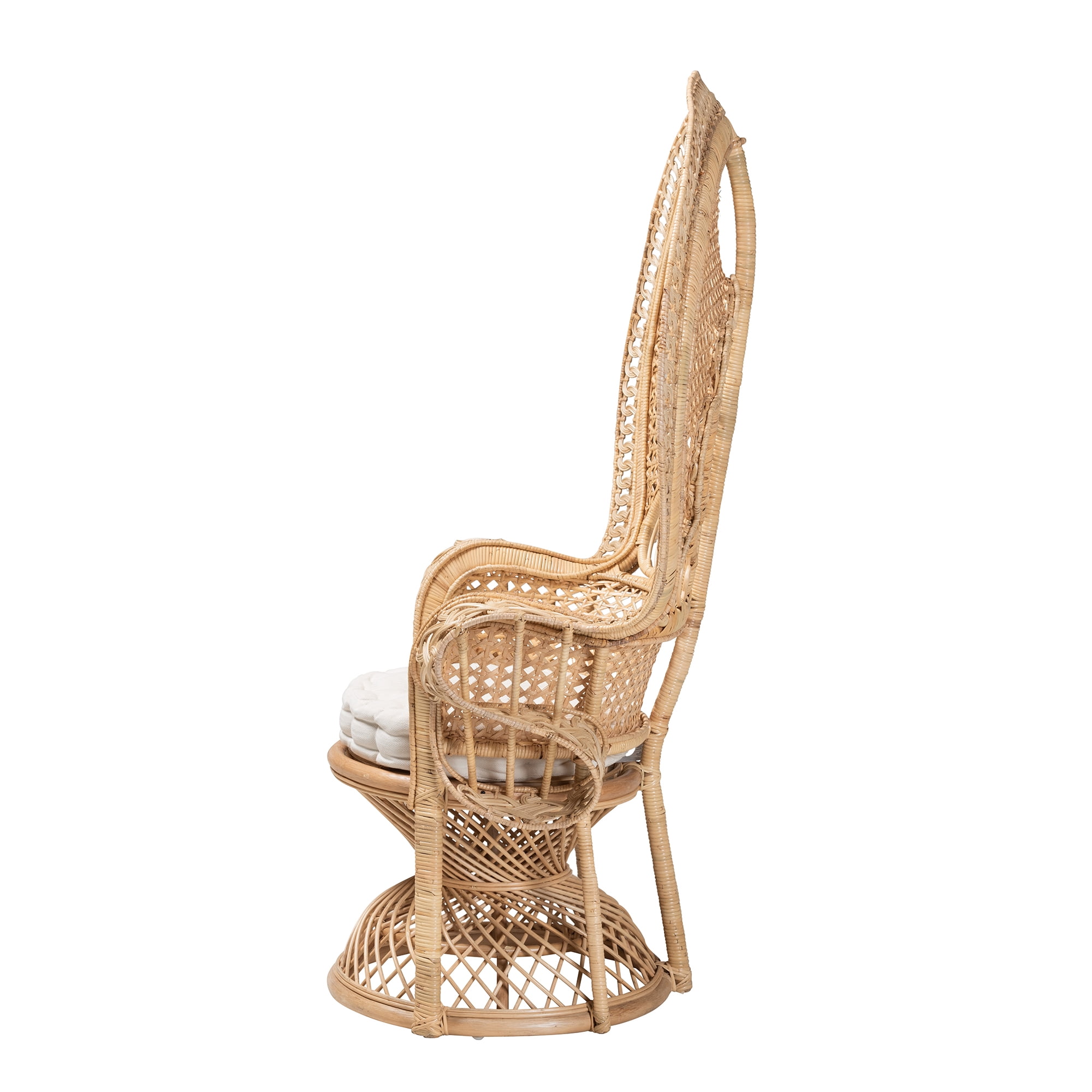 bali & pari Ediva Rattan BOHO Peacock Chair, Natural Brown