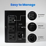 UPS 500VA/300W 120V Backup Power Supply, 3 Sockets, Backup Battery with Surge Protection, Only Suitable for Desktop computer
