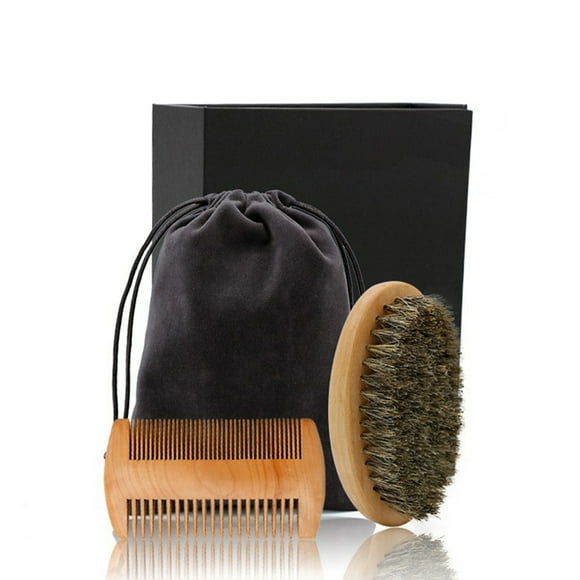 Beard Brush Set Professional Men Beard Brush Care Mane Oval Brush Mustache Comb Kit Hairdresser Shave Brush Grate Comb