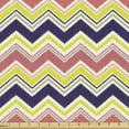 thumbnail image 1 of Chevron Fabric by the Yard, Colorful Ornamental Pastel Colored Horizontal Geometrical Zigzag Wavy Grungy Lines, Upholstery Fabric for Dining Chairs Home Decor Accents, Multicolor by Ambesonne, 1 of 5