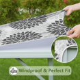 thumbnail image 6 of Gray Floral Pattern Square Fitted Tablecloth with Elastic Edge,Square Table Cover,Washable Elastic Table Cover for Home Kitchen Party Decor 34in(86cm), 6 of 6