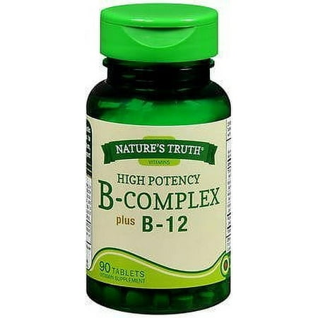 Nature's Truth High Potency B-Complex plus B-12 Tablets - 90 ct, Pack of 2