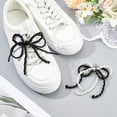 thumbnail image 5 of 4Pcs Pearls Bow Shoe Charms for Sneakers 2 Styles Shoe Lace Charms Elegant Pearl Buckle Bowknot Shoe Decoration Charms Beaded Chain for Wedding Gift, 5 of 6