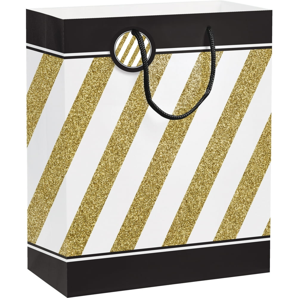 Black and Gold Gift Bag, each - Walmart.com - Walmart.com