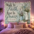 thumbnail image 2 of Distressed Light Blue With Teal Weathered Aged Texture, Inspirational Illustration for Quote Lovers, Typography Decor, Mother's Day Gift, Tapestry Wall Hanging for Bedroom and Dorm, 2 of 7