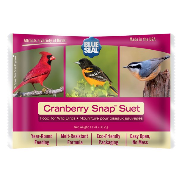 Blue Seal Cranberry Snap Suet Cakes for Wild Birds 11oz Suet Feeder