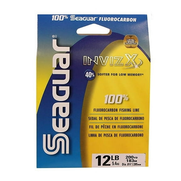 Seaguar Invizx Freshwater 100% Fluorocarbon Fishing Line 12lbs, 200yds Break Strength/Length - 12VZ200