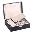 thumbnail image 1 of Caja de almacenamiento de múltiples capas Compartimentos extraíbles multifuncionales Estuche de soporte de exhibición con cerradura de tercio Sunnimix Caja de almacenamiento de joyas, 1 of 8