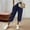 #0249-Navy, variant on Cotton Capri Pants for Women Drawing High WaistedCasual Lounge Pant Summer Capris Adjustable Drawstring with Pockets