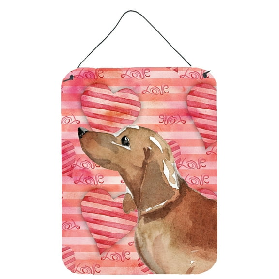 Red Tan Dachshund Love Wall or Door Hanging Prints