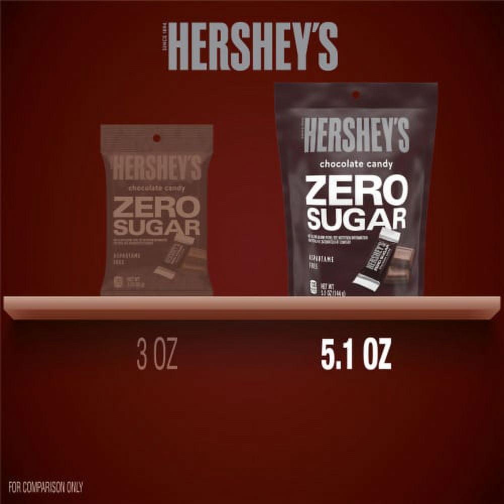 Hersheys Zero Sugar Chocolate Candy Bag, 5.1 Oz - Pack of 2