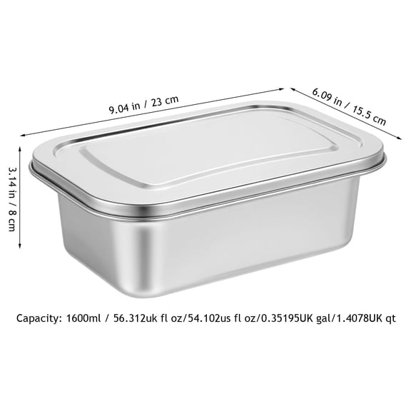 WEUVEB Stainless Steel Ice Cream Container for Dessert, Fruit Salad, Yogurt Storage, Leak-Proof and