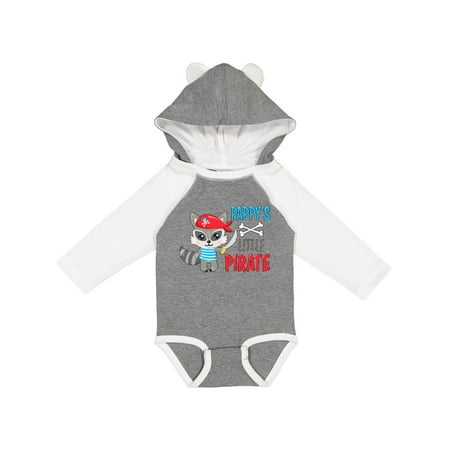 

Inktastic Pappy s Little Pirate Cute Raccoon with Sword Gift Baby Boy or Baby Girl Long Sleeve Bodysuit