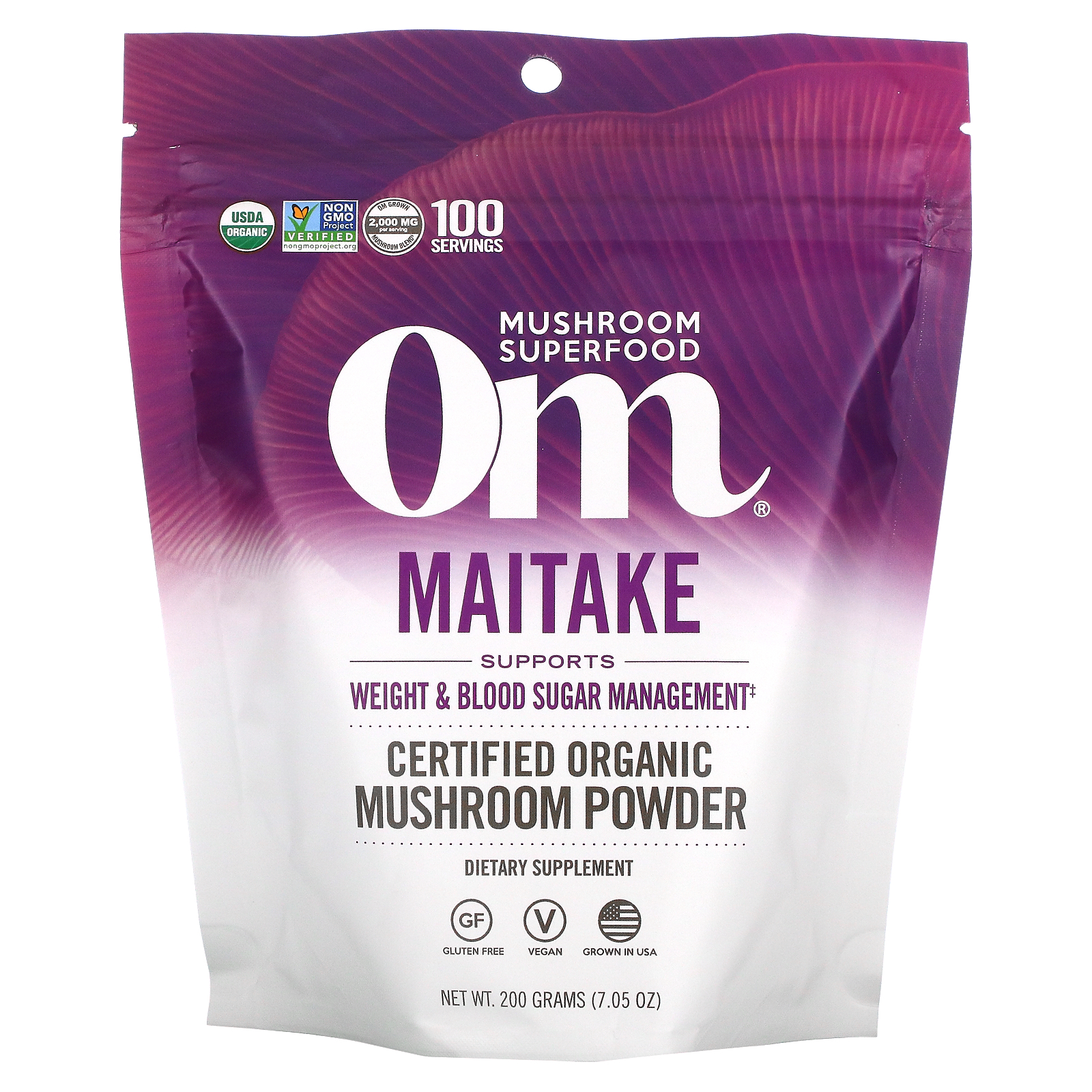 Om Maitake Organic Mushroom Powder 7.05 oz.