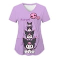 thumbnail image 2 of Sanrio Kuromi-Camiseta con estampado de Hello Kitty para mujer, camisa con bolsillo y cuello en V, uniforme de enfermera con estampado HD de dibujos animados, Y2k, novedad de verano, 2 of 7