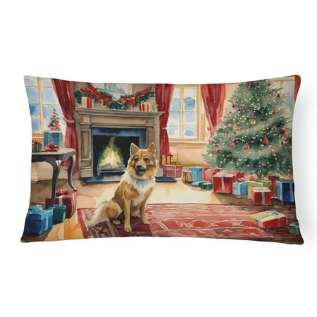 Finnish Spitz Cozy Christmas Throw Pillow 12 in x 16 in