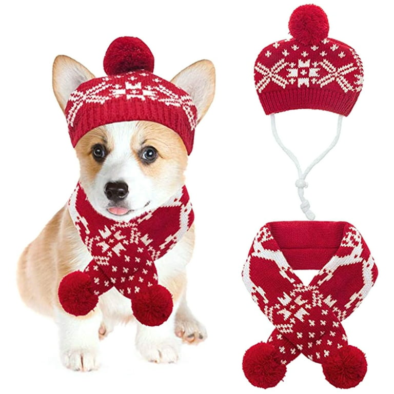 Santa Fabric Dog Figurine Wearing Scarf and Hat with Christmas Gifts -  Wondershop™