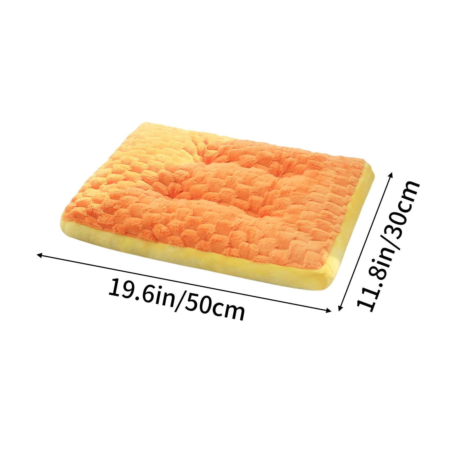 Orange 50X30Cm Pet Bed Mat, Deep Sleep Orthopedic Cushion For Small Dogs Cats, Washable