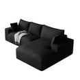 thumbnail image 7 of Wiilayok 113" L-Shape Cloud Sectional Couch with Oversized Chaise,Corduroy Fabric Modern Modular Sofa with Cup Holder, Comfy Boneless Upholstered Couches for Living Room Bedroom,Black, 7 of 7