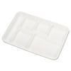 Chinet Molded Fiber 6-Compartment Trays, White, 500 count