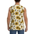 thumbnail image 4 of Fotbe Men's Sunflowers and Bees Print Men's Sleeveless Muscle Tank Tops Casual T-Shirts for Gym Workout Beach-X-Large, 4 of 8