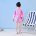 thumbnail image 5 of Bellafa Toddler Girls Rash Guard Bathing Suit Mermaid Long Sleeve Two Piece Swimsuit with Shorts UPF 50+ 3-9 Years Summer Beachwear, 5 of 10